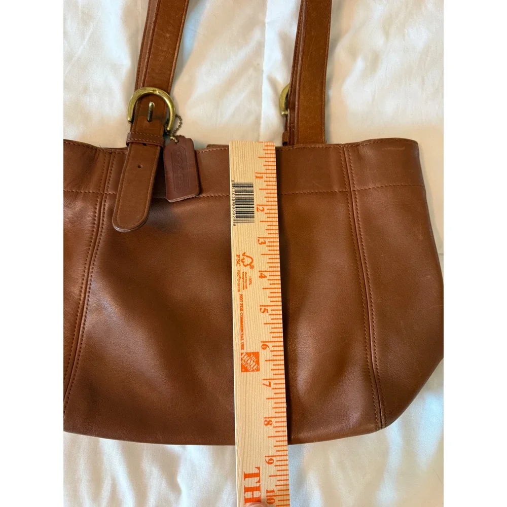 Vintage Coach Brown Leather Tote Bag USA Made G7H-4157 Brass Hardware Handbag
